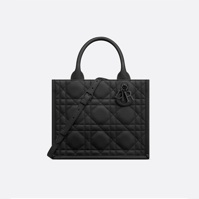 dior book tote small matte black calfskin oversized cannage quilt detachable strap hand crossbody tote bag